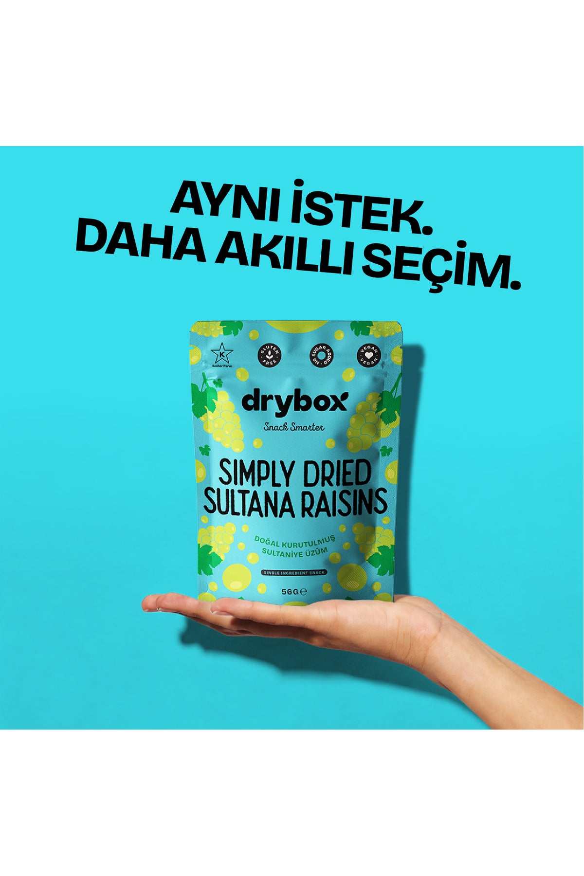 Kurutulmuş Organik Üzüm 56g