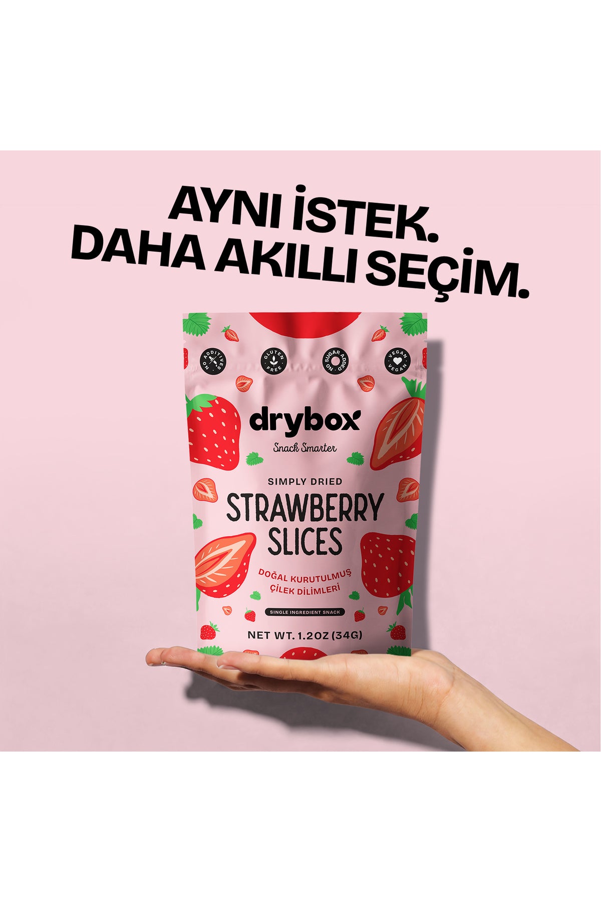 Doğal Kurutulmuş Çilek Dilimleri 34g