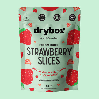 Freeze Dried Tatlı ve Çıtır Çilek Dilimleri (Dondurularak Kurutulmuş) - 5g